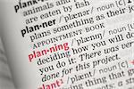 Planning definition in the dictionary