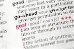 Goal definition in the dictionary