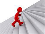 3d person is running on stairs upwards