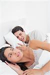 Woman annoyed her partner snoring in bed