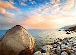 Stones on the coastline of the Black Sea