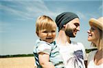 Portrait of Family by Agricultural Field, Mannheim, Baden-Wurttemberg, Germany