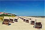 Beach chairs on beach, Usedom, Baltic Sea, Mecklenburg-Vorpommern, Germany, Europe