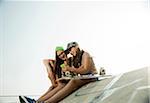 Girls Hanging out in Skatepark, Feudenheim, Mannheim, Baden-Wurttemberg, Germany