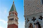 Campanile di San Marco (St. Mark's belltower) and Palazzo Ducale (Doges palace), Venice, UNESCO World Heritage Site, Veneto, Italy, Europe