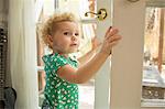 Toddler opening door