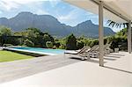 Luxury swimming pool with mountain view