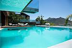 Swimming pool and modern house