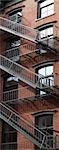 View of brownstones, Soho district, New York City, New York, USA