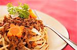 Spaghetti with mince sauce