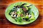Mixed leaf salad with blue cheese and nuts
