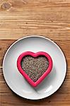 Chia Seeds in a Heart Shaped Bowl