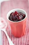 Cranberry jam in a small dish