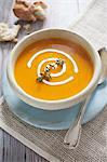 Pumpkin soup with a garnish