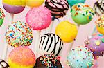 Colourful cake pops with assorted decorations