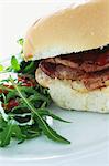 Bacon and rocket salad roll