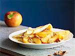 Crepe with caramelized apples and walnuts