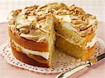 Lemon cake topped with meringue