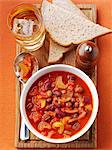 Vegetable casserole with bread