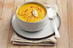 Cream of carrot soup with lentils