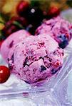 scoops of cherry ice cream