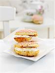 Vanilla rosewater whoopie pies on paper