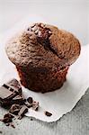 A chocolate muffin