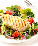 Grilled chicken breast with salad