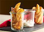 Potato wedges with a peppery dip