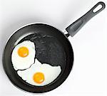 Poached eggs in a pan