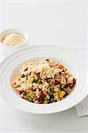 Risotto with spring vegetables and parmesan