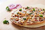Barbecue Chicken Pizza with Red Onion and Cilantro