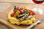 Grilled Vegetables With Polenta, selective focus