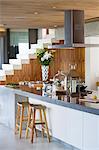 Interiors of a kitchen counter in a studio apartment