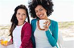 Portrait of a two female friends smiling