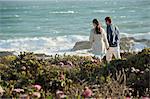 Couple walking on the beach