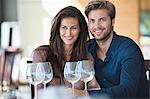 Couple enjoying drinks in a restaurant