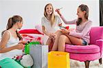 Girls enjoying good time at a slumber party