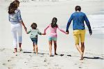 Family walking on the beach