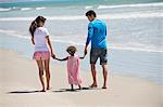 Family walking on the beach