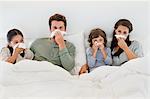 Family suffering from cold