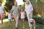 Family walking together in park