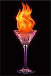 colourful coctail wiht a fire