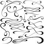 Calligraphic Design Elements - Black Illustration, Vector