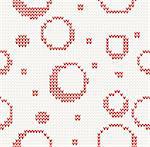 knitted seamless christmas pattern with red circles