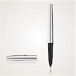 Silver Fountain Pen. Vector illustration