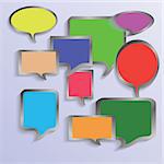 colorful illustration with  speech bubbles  for your design