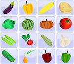 Icons with vegetables. Set of icons. Icons for a site