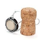 Champagne cork. Isolated on white background