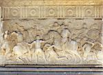 Sculptural battle scene from a stone, Alhambra, Spain
